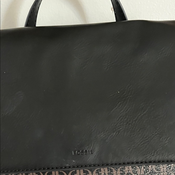 Fossil Black and Brown Leather Patterned Backpack - Picture 2 of 11